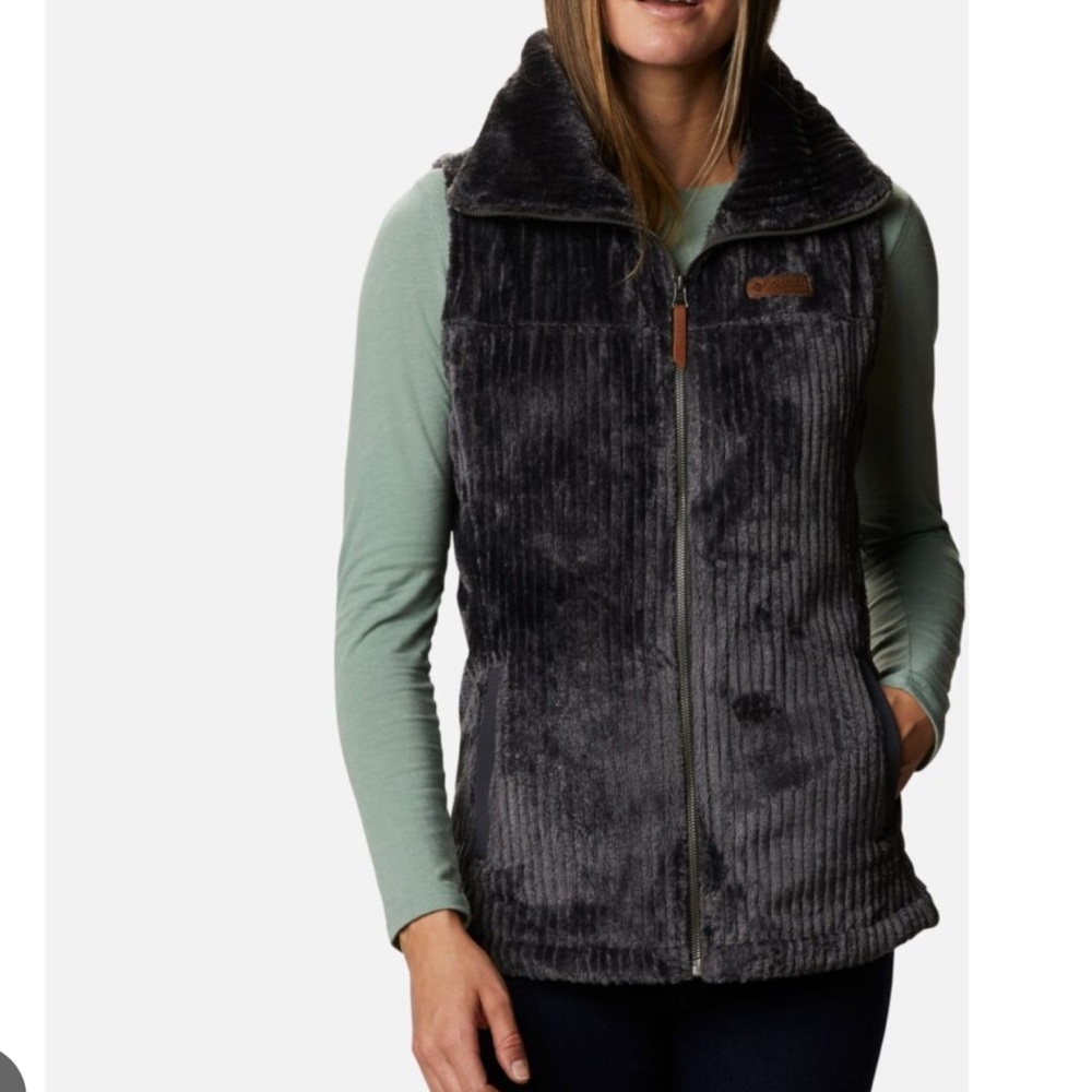 NWT Columbia fireside Sherpa long vest in navy cord size small - Picture 3 of 12
